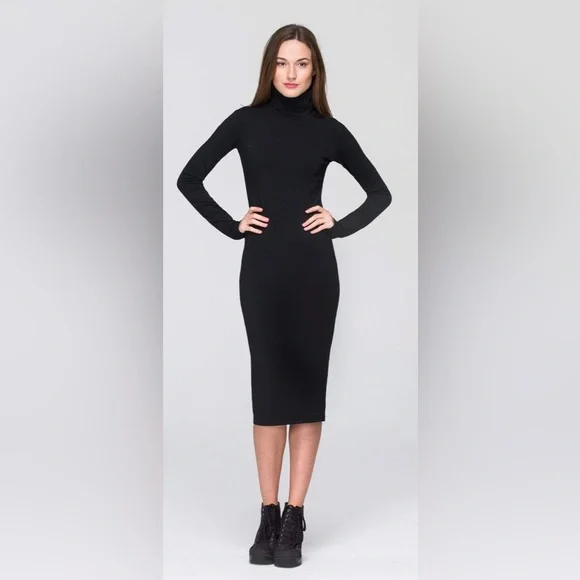 Dresses Midi Long Sleeve Ribbed Knit Turtleneck Dress Poshmark